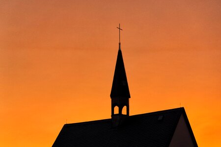 Night steeple cross photo