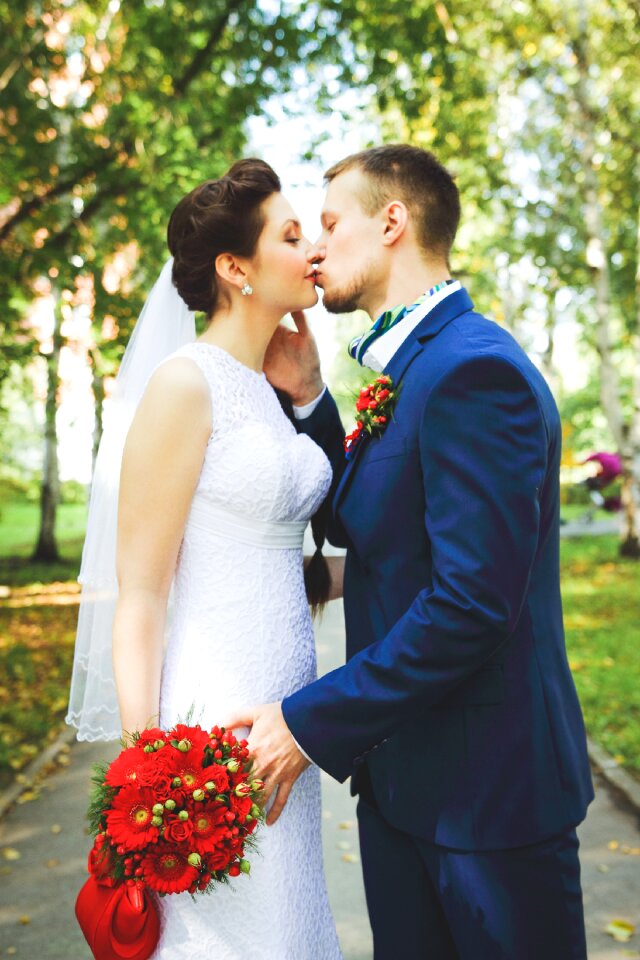 Just married sweethearts young