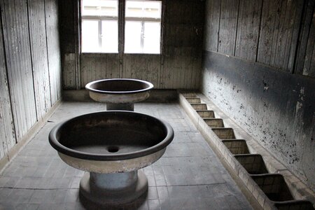 Washbasin gloomily empty