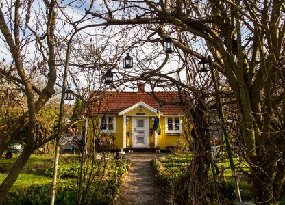 Landscape countryside house
