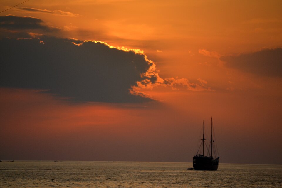 Sunset travel sea