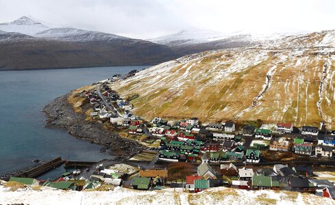 Faroe islands island colorful houses photo