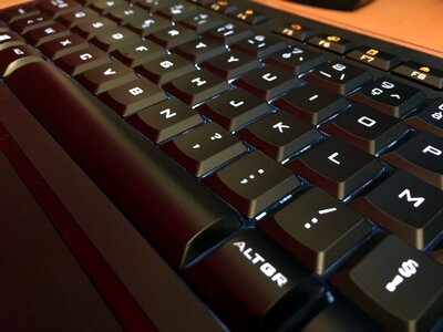 Keys computer backlit