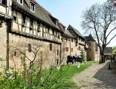 Fortified house studs old village photo