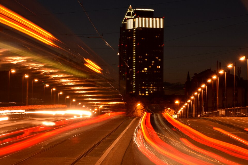 Night skyscraper frankfurt photo