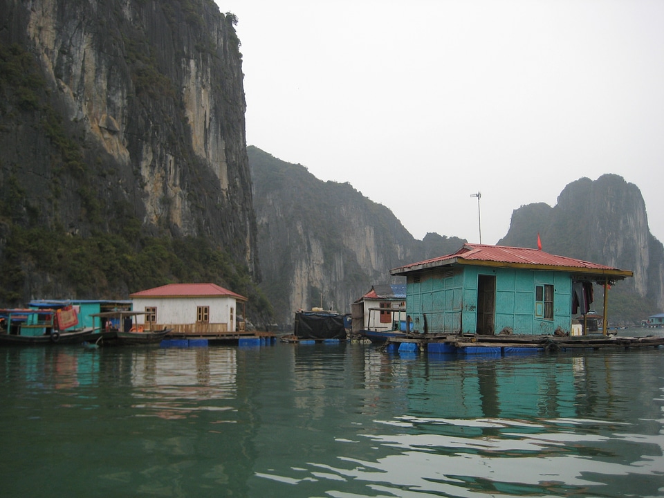 Vietnam fishing village floating homes