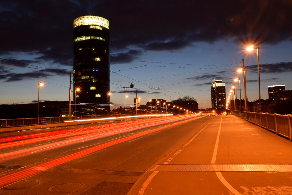 Night skyscraper frankfurt photo