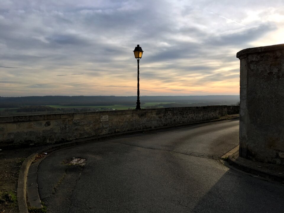 Sunset panorama street