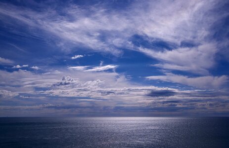 Blue water horizon photo