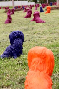 Dogs clay figures sculpture