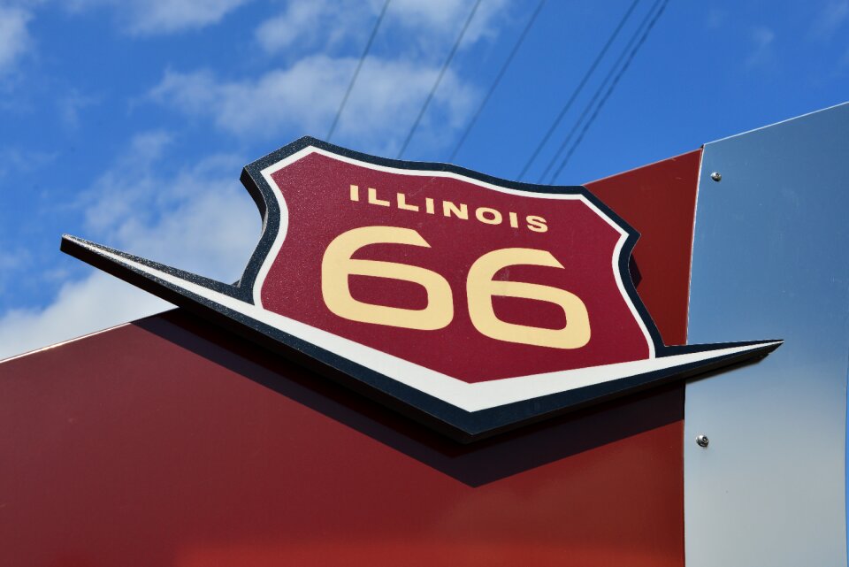 Road sign illinois mother road photo