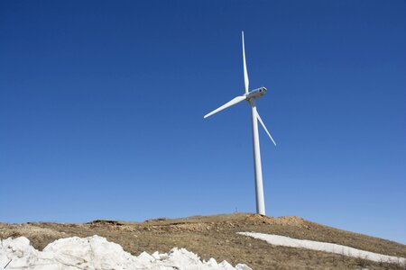 Windmill blue sky white cloud