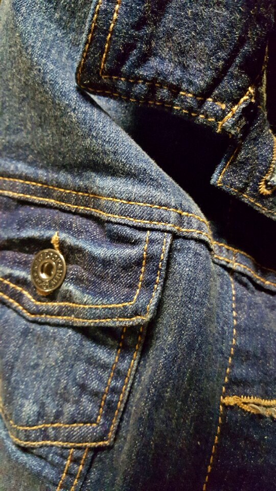 Denim jacket weave thread