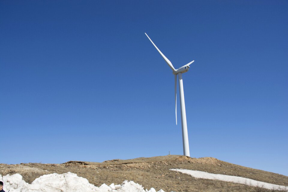 Windmill blue sky white cloud
