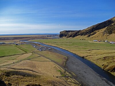 Sea mountain river photo