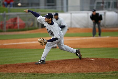 Competition college baseball pitch photo