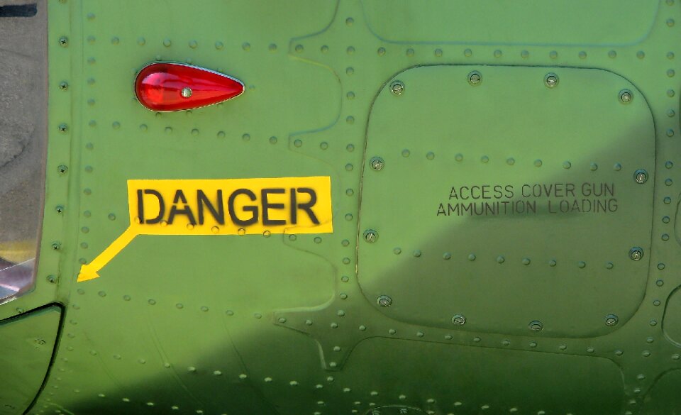 Warning red light metal