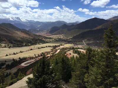 Tibet plateau blue sky