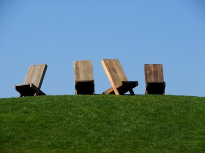 Car town sun loungers art deco photo