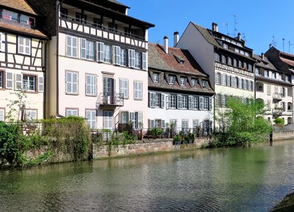 River wharf houses facades photo