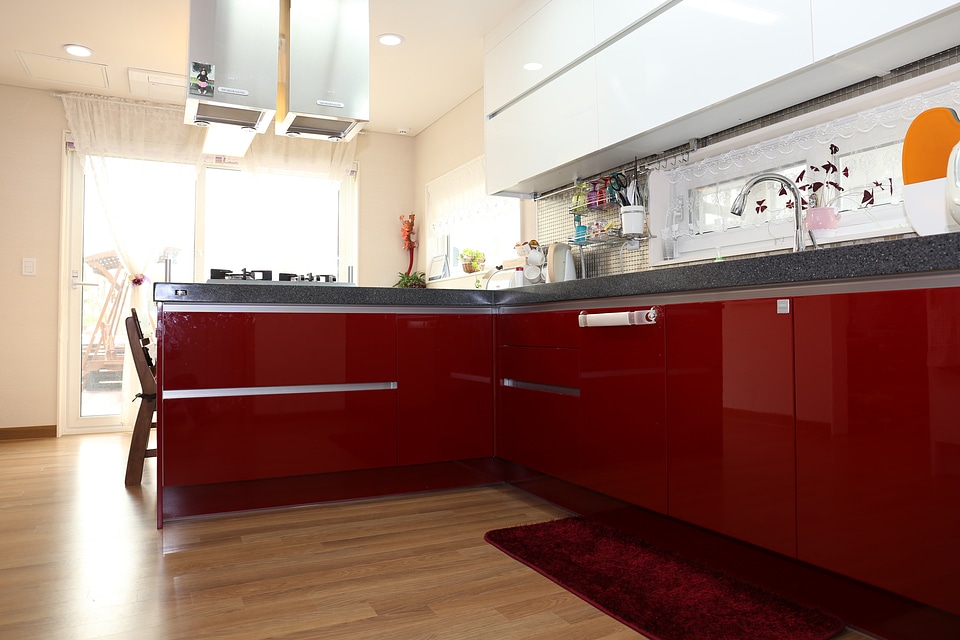 Kitchen interior red