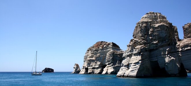 Milos boat mediterranean