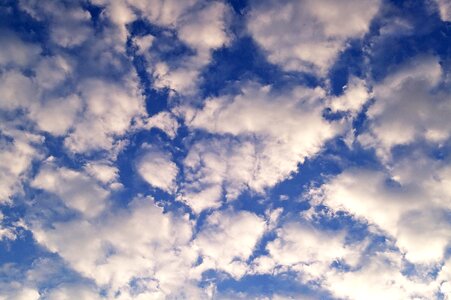 Blue white clouds photo