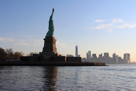 New york city skyline landmark twilight photo