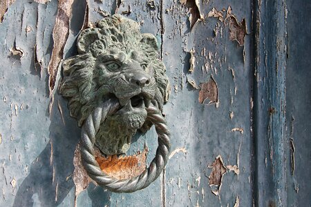 Doorknocker lion head old photo