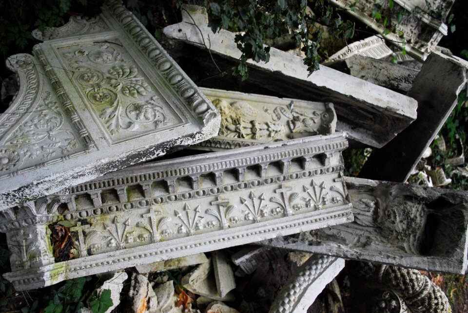 Destroyed vandalism old cemetery