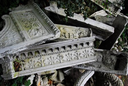 Destroyed vandalism old cemetery