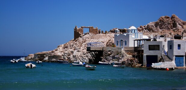 Milos boat mediterranean