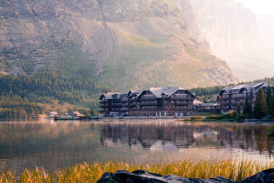 Montana lake glacier national park photo