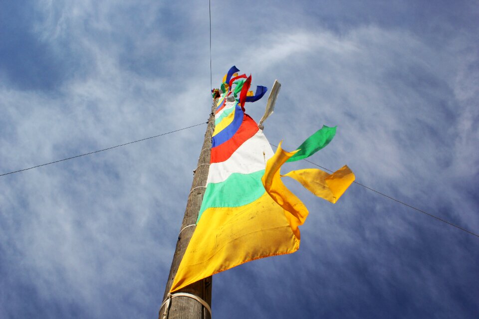 Prayer flags sky tibetan