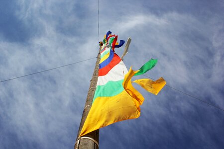 Prayer flags sky tibetan photo