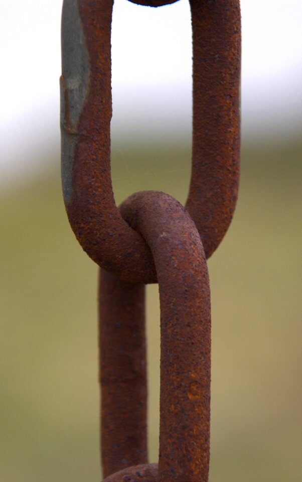 Iron links of the chain rusted photo