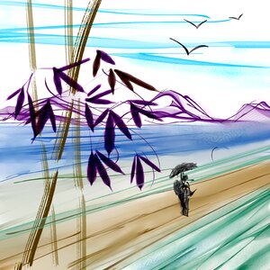 Digital painting original landscape