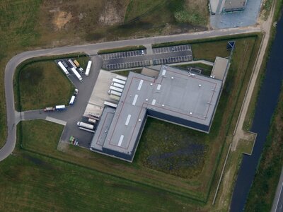 Industrial area factory airphoto