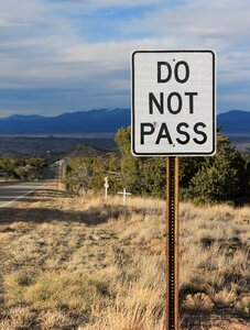 Road law warning pass photo