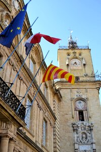 Town hall flags south of france photo