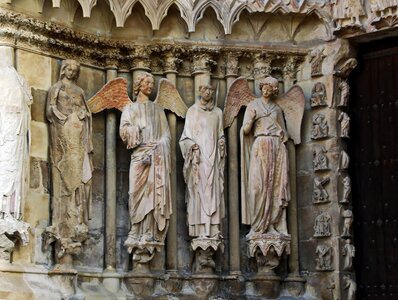 Angels french gothic architecture portal photo