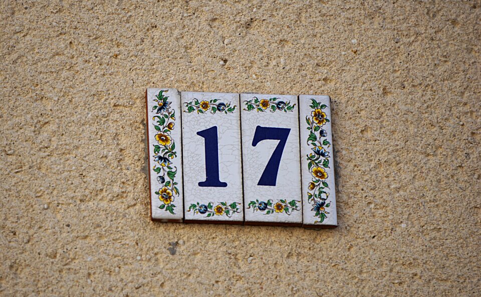 Number set designer blue