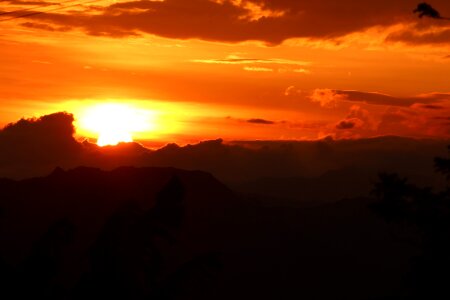 Sunset dramatic orange sky