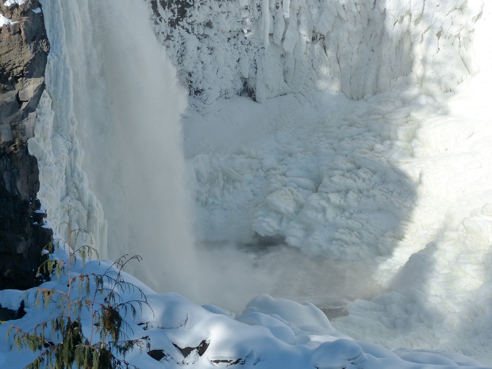 Frosted canyon waterfall photo