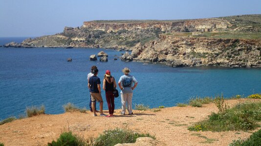 Malta coast tourists