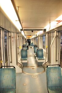 Empty underground train photo