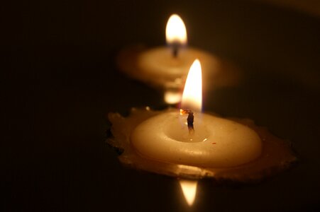 Burning candle christmas winter