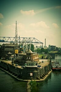 Crane ship rhine photo