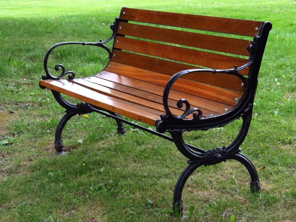 Outdoors garden park bench photo