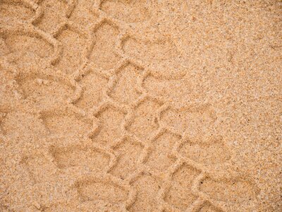 Sand tracks in the sand tire tracks